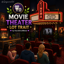 Movie Theater Lot Trait by KiaraSims4Mods - Tradução PTBR