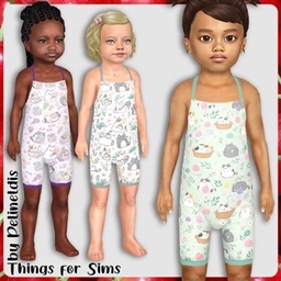 Toddler Cute Cats Playsuits logo