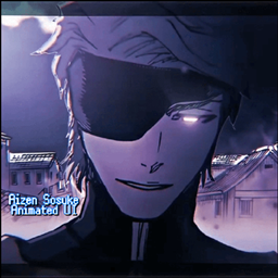 Animated Menu UI: Aizen Sōsuke logo