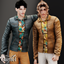 Adult - Casual jacket top with argyle shirt layering logo