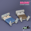 A bed with legs logo