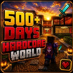 A legendary 500+ days hardcore world logo