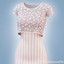 Lace overlay stripe dress logo
