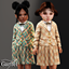 Toddler - Plaid blazer skirt set with bow tie logo