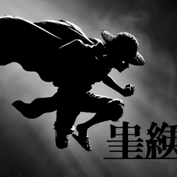 Animated Menu: Luffy Silhouette Monochrome One Piece project image