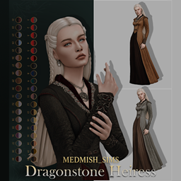 Medieval cc| Dragonstone Heiress Dress (House of the Dragon Inspired)