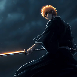 Animated Menu: Ichigoo Kurosaki Blazing Katana Bleach project image