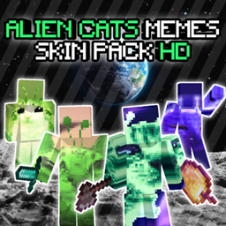 Alien cats memes skin pack HD +10 logo