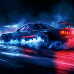 Animated Menu: Neon Drift Car Burnout  project image