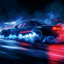 Animated Menu: Neon Drift Car Burnout  logo