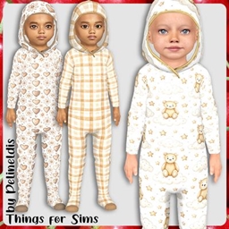 Toddler Soft Beige Hooded Pajamas project image