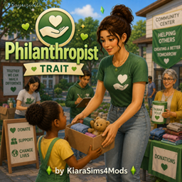 Philanthropist Trait by KiaraSims4Mods - Tradução PTBR project image