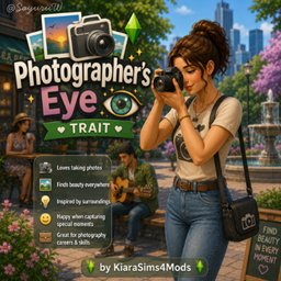 Photographer’s Eye Trait by KiaraSims4Mods - Tradução PTBR project image