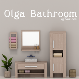 Kaziecc ~ Olga Bathroom - Sink, Cabinet, Mirror, Shelf & Clutter | 10 Pieces project image