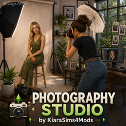 Photography Studio LotTrait by KiaraSims4Mods - Tradução PTBR