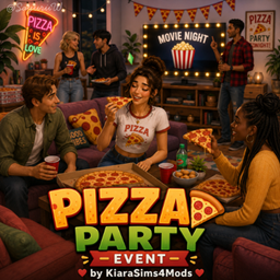 Pizza Party Event by KiaraSims4Mods - Tradução PTBR project image