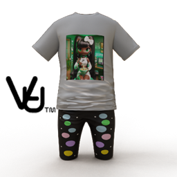 Short set with colorful graphic project image