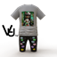 Short set with colorful graphic logo