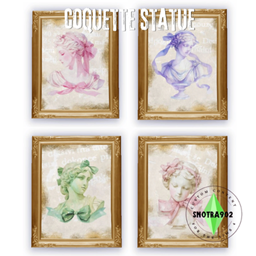 Coquette statue paintings logo