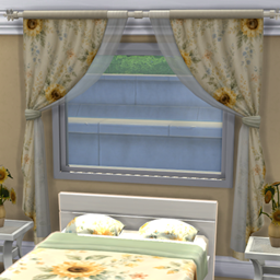 Sunflower Serenity Draped Curtains Base Game project image