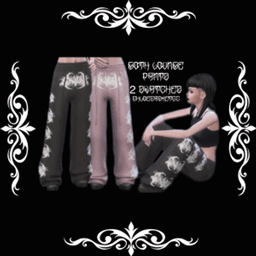 Baggy Heavy Metal Scene Goth Gothic Pants (F Black and Pink) logo