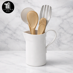Kitchen utensils in a cup logo