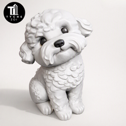 Cute puppy statue logo