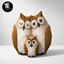 Owls statue deco logo