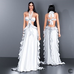 Wedding Cut-Out Ruffle Maxi Dress with bow project image