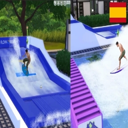 Surfing portable and Flowriders By waronkcc Spanish Translation logo