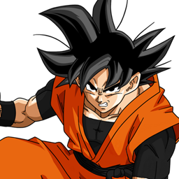 blue to black in goku gi logo
