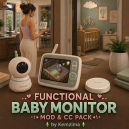 Functional Baby Monitor Mod & CC Pack by Kemzima - Tradução PTBR