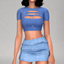 Layla - Short-sleeved top and ruched mini skirt (stardust set) logo