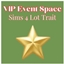 VIP Event Space | Lot Trait by babybeesims / Spanish translation by GatamolLunastra logo