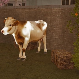 Decorative White Cow logo