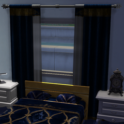 Royal Blue Gold Curtains Base Game project image