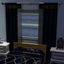 Royal Blue Gold Curtains Base Game logo