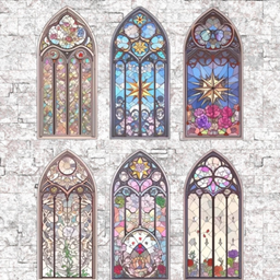 Stained Glass Window Sticker 6 Pack logo