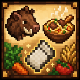 Alex's Cuisine (Farmer's Delight + Alex's Mobs Fabric) logo