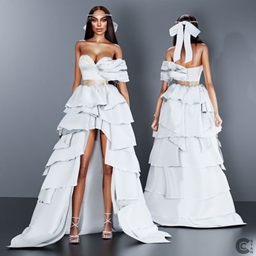 Strapless Tiered Ruffle Wedding Gown project image