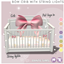 Bow crib with string lights logo
