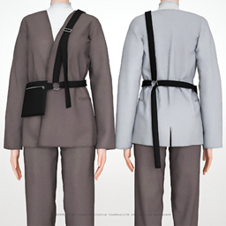 Kimono coat with belt bag logo