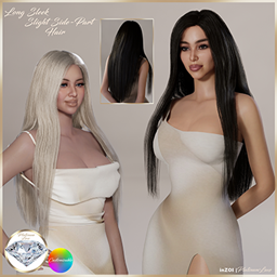 PL | Long Sleek Slight Side-Part Hair project image