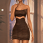 MOCHA CUTOUT MINI DRESS logo