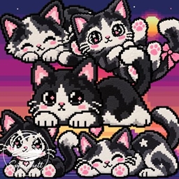 Purrfect Pixels Rug Set project image