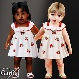 Infant - Playful cherry dress with scalloped ruffle collar project image
