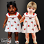 Infant - Playful cherry dress with scalloped ruffle collar logo