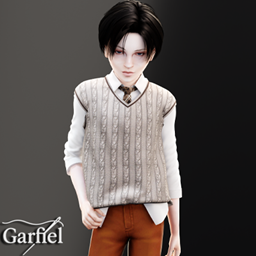 Child - Preppy cable knit vest with shirt and tie project image