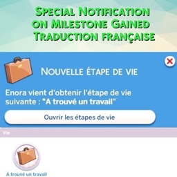 Mod Special Notification on Milestone Gained par Lumpinou - Trad FR project image