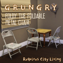 Grungy City Living Foldable Metal Chair logo